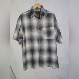 Caltop XL Black and White Plaid Casual Shirt